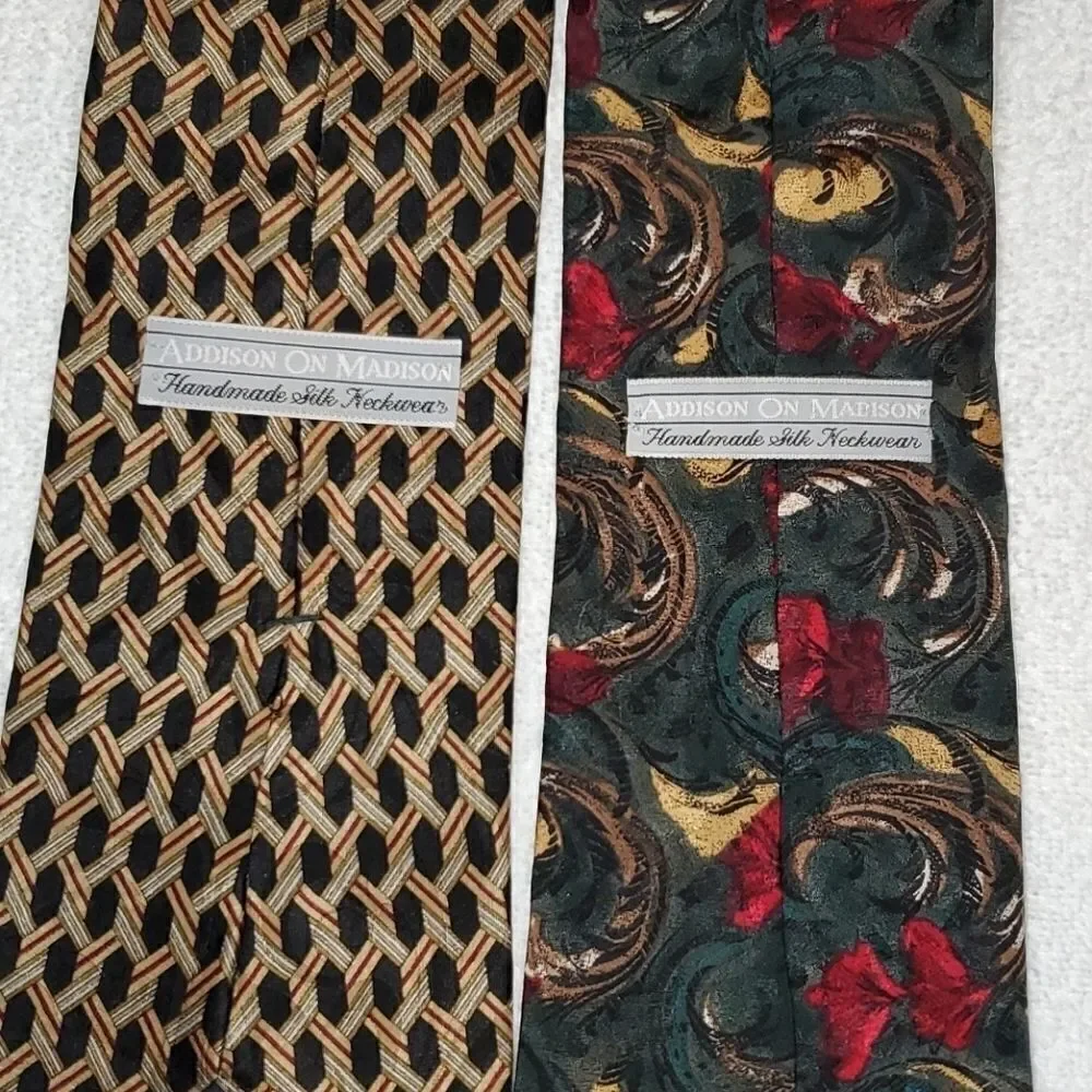 2 Addison on Madison handmade silk neck ties.